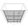 Alcove shower screen Hietakari Bläk 830 Tokyo – 3D drawing Alcove shower screen Hietakari Bläk 830 Tokyo, hinged door + folding door – 3