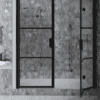 Alcove shower screen Hietakari Bläk 830 Tokyo, Cocoa frame, reeded glass Alcove shower screen Hietakari Bläk 830 Tokyo, Cocoa frame, reeded glass