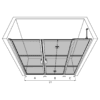 Alcove shower screen Hietakari Bläk 834 Tokyo – 3D drawing Alcove shower screen Hietakari Bläk 834 Tokyo, hinged door + folding door with fixed part – 3
