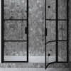 Alcove shower screen Hietakari Bläk 834 Tokyo, black frame, reeded glass Alcove shower screen Hietakari Bläk 834 Tokyo, black frame, reeded glass
