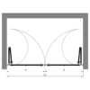 Alcove shower screen Hietakari Bläk 836 New York – dimension drawing Alcove shower screen Hietakari Bläk 836 New York, folding door + folding door – 2