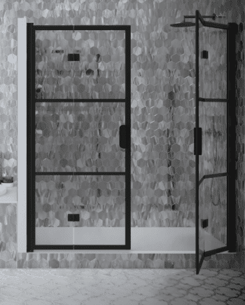 Alcove shower screen Hietakari Bläk 837 Tokyo, folding door + folding door