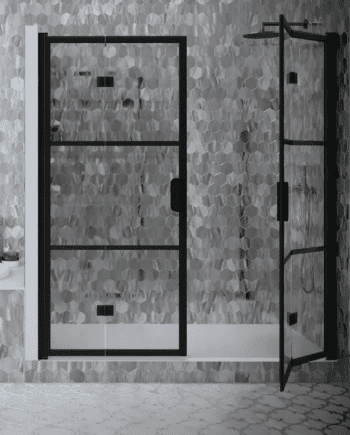 Alcove shower screen Hietakari Bläk 837 Tokyo, folding door + folding door