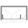 Alcove shower screen Hietakari Bläk 838 New York – dimension drawing Alcove shower screen Hietakari Bläk 838 New York, hinged door + hinged door with fixed part – 2