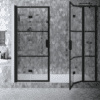 Alcove shower screen Hietakari Bläk 839 Tokyo, black frame, bronze tinted glass Alcove shower screen Hietakari Bläk 839 Tokyo, black frame, bronze tinted glass