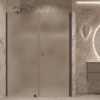 Alcove shower screen Hietakari Forma 317, Cocoa frame, satin frosted glass Alcove shower screen Hietakari Forma 317, Cocoa frame, satin frosted glass