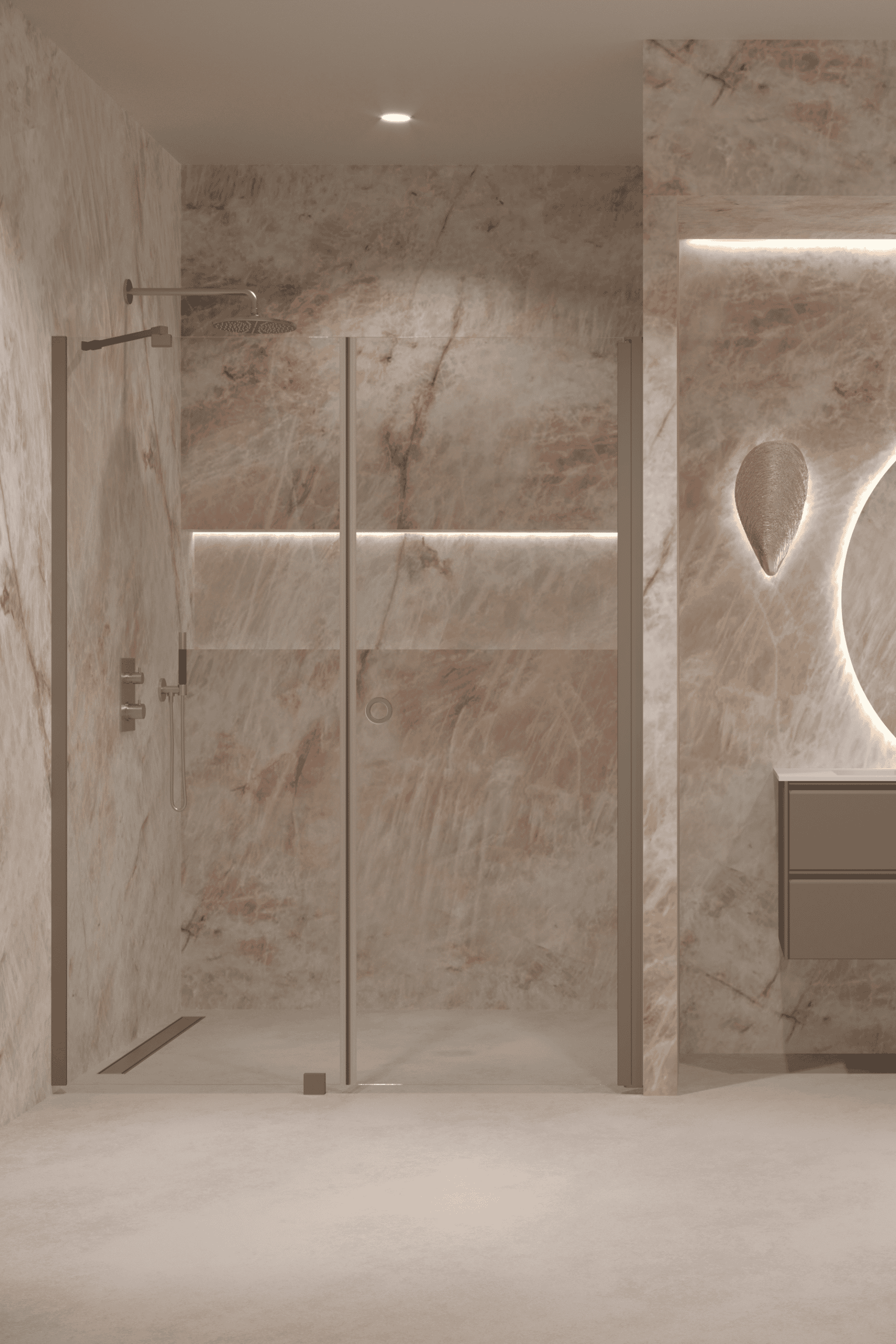 Alcove shower screen Hietakari Forma 317, fixed wall + hinged door – 8