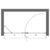 Alcove shower screen Hietakari Forma 317, fixed wall + hinged door – view 2 Alcove shower screen Hietakari Forma 317, fixed wall + hinged door – 2