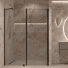 Alcove shower screen Hietakari Forma 317, black frame, grey tinted glass Alcove shower screen Hietakari Forma 317, black frame, grey tinted glass