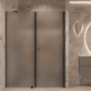 Alcove shower screen Hietakari Forma 317, black frame, grey satin glass Alcove shower screen Hietakari Forma 317, black frame, grey satin glass