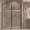 Alcove shower screen Hietakari Forma 317, black frame, clear glass Alcove shower screen Hietakari Forma 317, black frame, clear glass