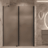 Alcove shower screen Hietakari Forma 317, black frame, brown satin glass Alcove shower screen Hietakari Forma 317, black frame, brown satin glass