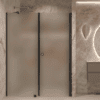 Alcove shower screen Hietakari Forma 317, black frame, satin frosted glass Alcove shower screen Hietakari Forma 317, black frame, satin frosted glass