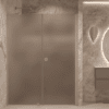 Alcove shower screen Hietakari Forma 317, Sand frame, brown satin glass Alcove shower screen Hietakari Forma 317, Sand frame, brown satin glass