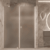 Alcove shower screen Hietakari Forma 317, white frame, grey satin glass Alcove shower screen Hietakari Forma 317, white frame, grey satin glass