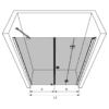 Alcove shower screen Hietakari Forma 318, fixed wall + folding door – view 3 Alcove shower screen Hietakari Forma 318, fixed wall + folding door – 3