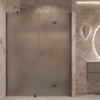 Alcove shower screen Hietakari Forma 318, Cocoa frame, grey satin glass Alcove shower screen Hietakari Forma 318, Cocoa frame, grey satin glass