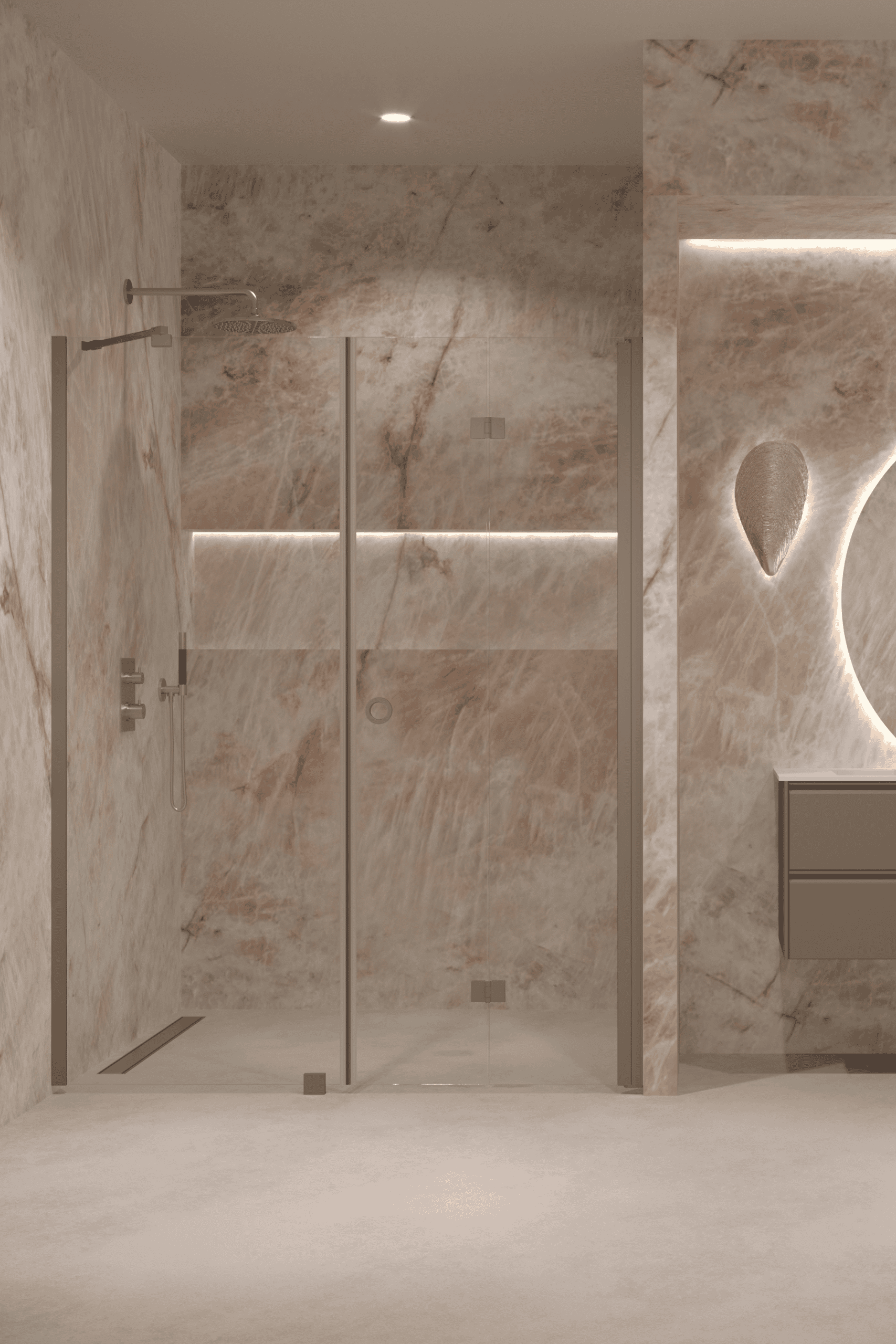 Alcove shower screen Hietakari Forma 318, fixed wall + folding door – 8