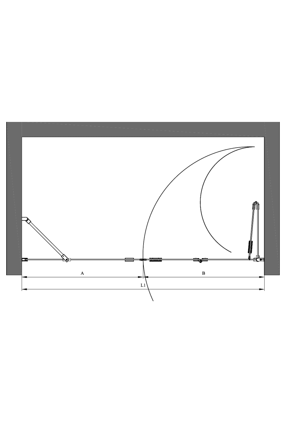 Alcove shower screen Hietakari Forma 318, fixed wall + folding door – 2