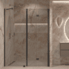 Alcove shower screen Hietakari Forma 318, black frame, grey tinted glass Alcove shower screen Hietakari Forma 318, black frame, grey tinted glass