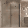 Alcove shower screen Hietakari Forma 318, black frame, satin frosted glass Alcove shower screen Hietakari Forma 318, black frame, satin frosted glass
