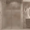 Alcove shower screen Hietakari Forma 318, Sand frame, satin frosted glass Alcove shower screen Hietakari Forma 318, Sand frame, satin frosted glass
