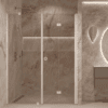 Alcove shower screen Hietakari Forma 318, white frame, bronze tinted glass Alcove shower screen Hietakari Forma 318, white frame, bronze tinted glass