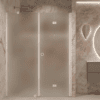 Alcove shower screen Hietakari Forma 318, white frame, satin frosted glass Alcove shower screen Hietakari Forma 318, white frame, satin frosted glass