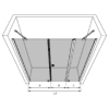 Alcove shower screen Hietakari Forma 319, fixed wall + hinged door with fixed part – view 3 Alcove shower screen Hietakari Forma 319, fixed wall + hinged door with fixed part – 3
