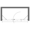 Alcove shower screen Hietakari Forma 319, fixed wall + hinged door with fixed part – view 2 Alcove shower screen Hietakari Forma 319, fixed wall + hinged door with fixed part – 2