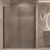 Alcove shower screen Hietakari Forma 321, Cocoa frame, grey satin glass Alcove shower screen Hietakari Forma 321, Cocoa frame, grey satin glass