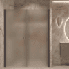 Alcove shower screen Hietakari Forma 321, Cocoa frame, satin frosted glass Alcove shower screen Hietakari Forma 321, Cocoa frame, satin frosted glass