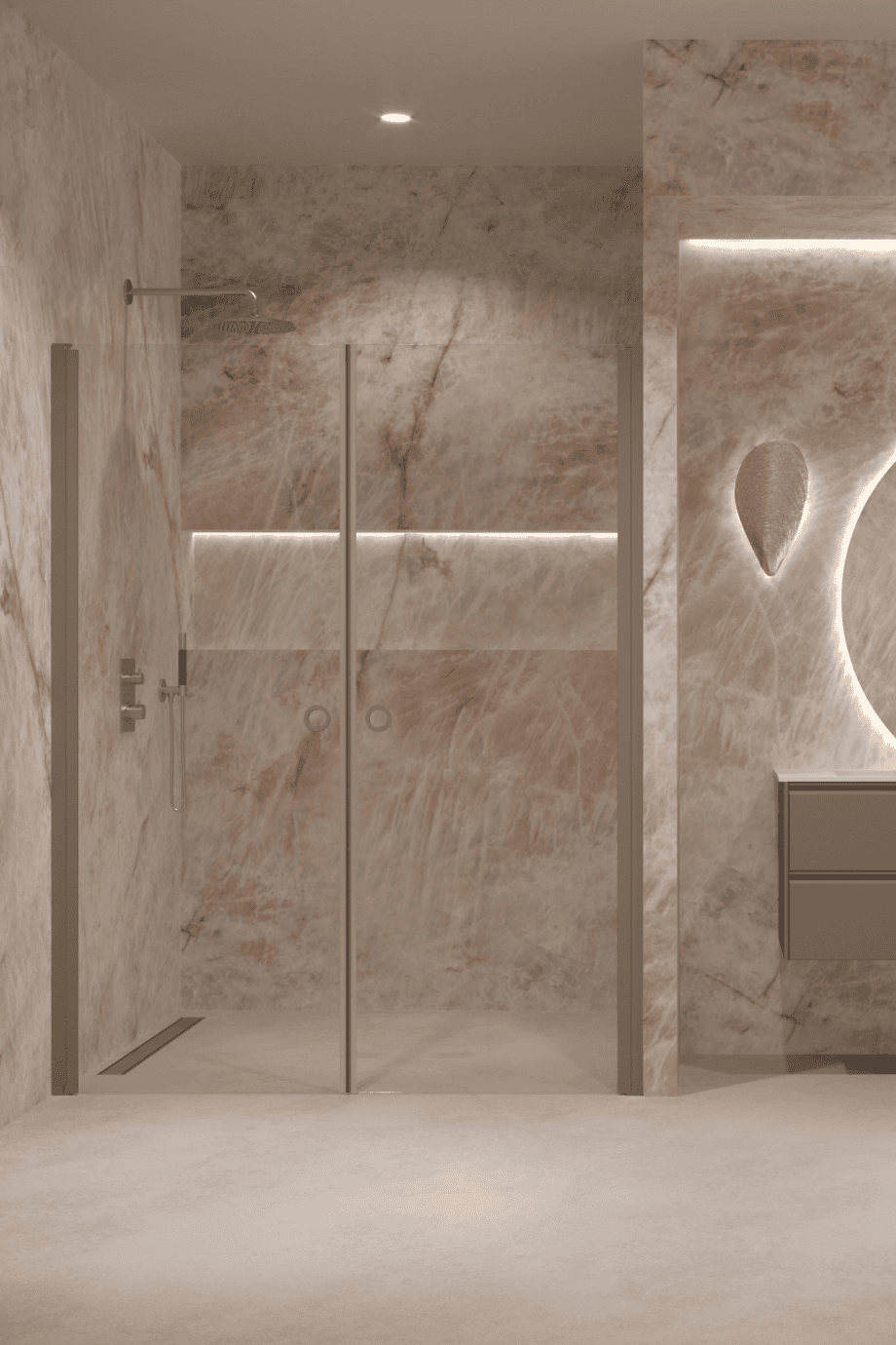 Alcove shower screen Hietakari Forma 321, hinged door + hinged door – view 8 Alcove shower screen Hietakari Forma 321, hinged door + hinged door – 8