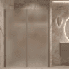 Alcove shower screen Hietakari Forma 321, Mocha frame, satin frosted glass Alcove shower screen Hietakari Forma 321, Mocha frame, satin frosted glass