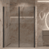 Alcove shower screen Hietakari Forma 321, black frame, grey tinted glass Alcove shower screen Hietakari Forma 321, black frame, grey tinted glass