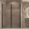 Alcove shower screen Hietakari Forma 321, black frame, grey satin glass Alcove shower screen Hietakari Forma 321, black frame, grey satin glass