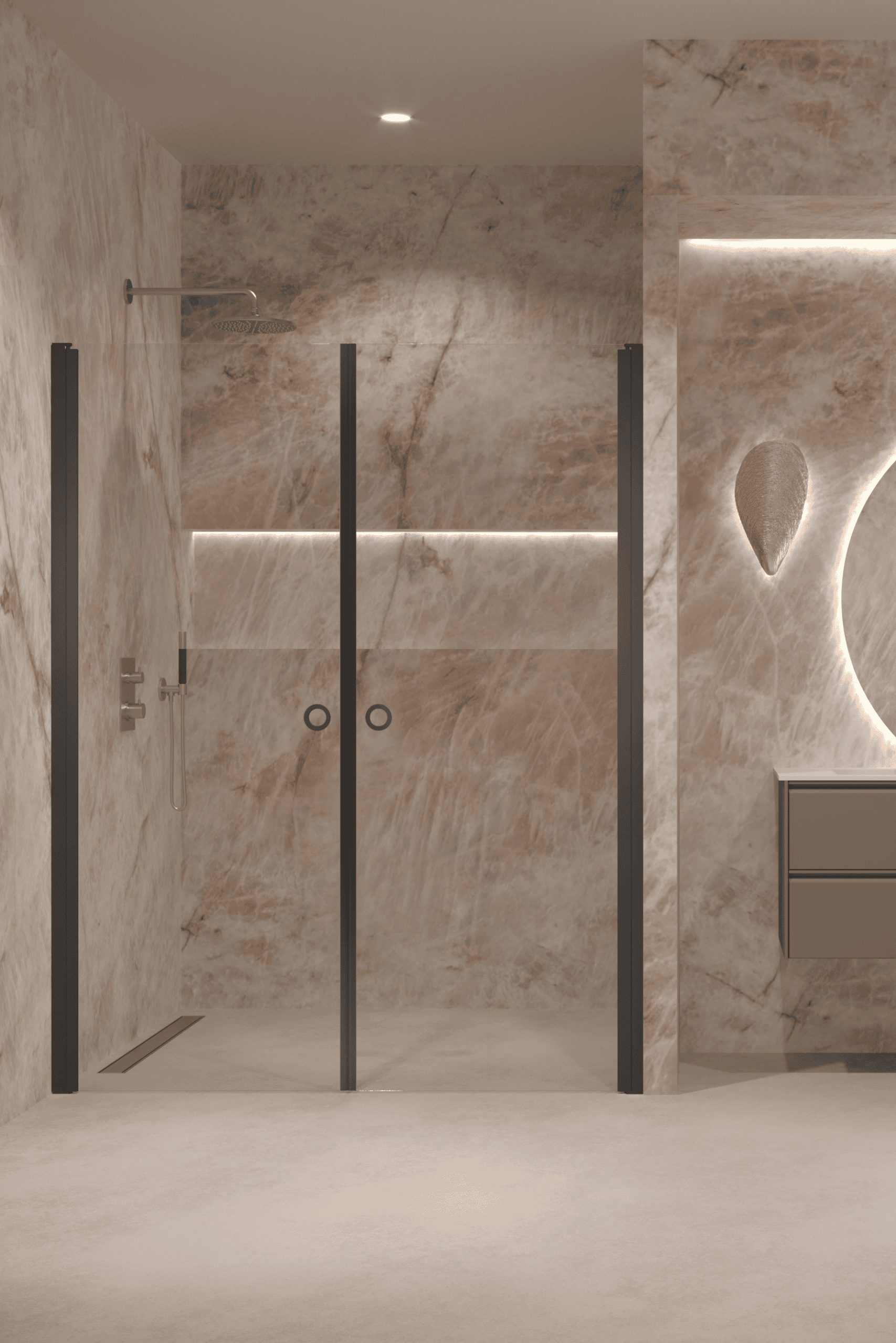 Alcove shower screen Hietakari Forma 321, hinged door + hinged door – 6