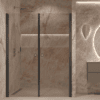 Alcove shower screen Hietakari Forma 321, black frame, bronze tinted glass Alcove shower screen Hietakari Forma 321, black frame, bronze tinted glass