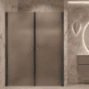 Alcove shower screen Hietakari Forma 321, black frame, brown satin glass Alcove shower screen Hietakari Forma 321, black frame, brown satin glass