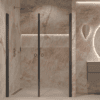 Alcove shower screen Hietakari Forma 321, black frame, super bright glass Alcove shower screen Hietakari Forma 321, black frame, super bright glass