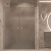 Alcove shower screen Hietakari Forma 321, Sand frame, grey satin glass Alcove shower screen Hietakari Forma 321, Sand frame, grey satin glass