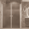 Alcove shower screen Hietakari Forma 321, white frame, brown satin glass Alcove shower screen Hietakari Forma 321, white frame, brown satin glass
