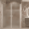 Alcove shower screen Hietakari Forma 321, white frame, satin frosted glass Alcove shower screen Hietakari Forma 321, white frame, satin frosted glass