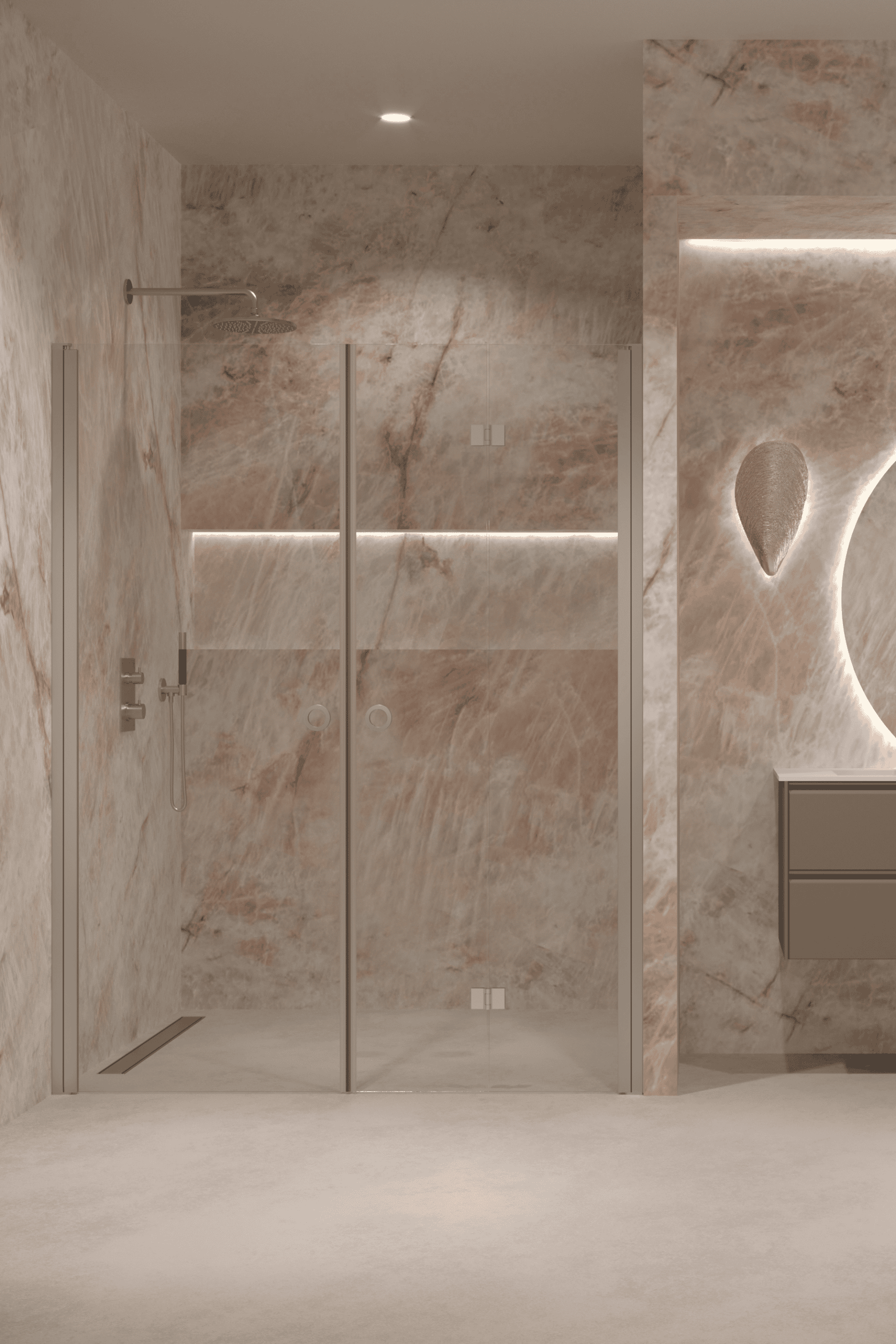 Alcove shower screen Hietakari Forma 322, hinged door + folding door – 5