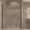 Alcove shower screen Hietakari Forma 322, Cocoa frame, satin frosted glass Alcove shower screen Hietakari Forma 322, Cocoa frame, satin frosted glass