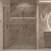 Alcove shower screen Hietakari Forma 322, Mocha frame, grey tinted glass Alcove shower screen Hietakari Forma 322, Mocha frame, grey tinted glass