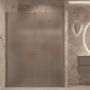 Alcove shower screen Hietakari Forma 322, Mocha frame, grey satin glass Alcove shower screen Hietakari Forma 322, Mocha frame, grey satin glass