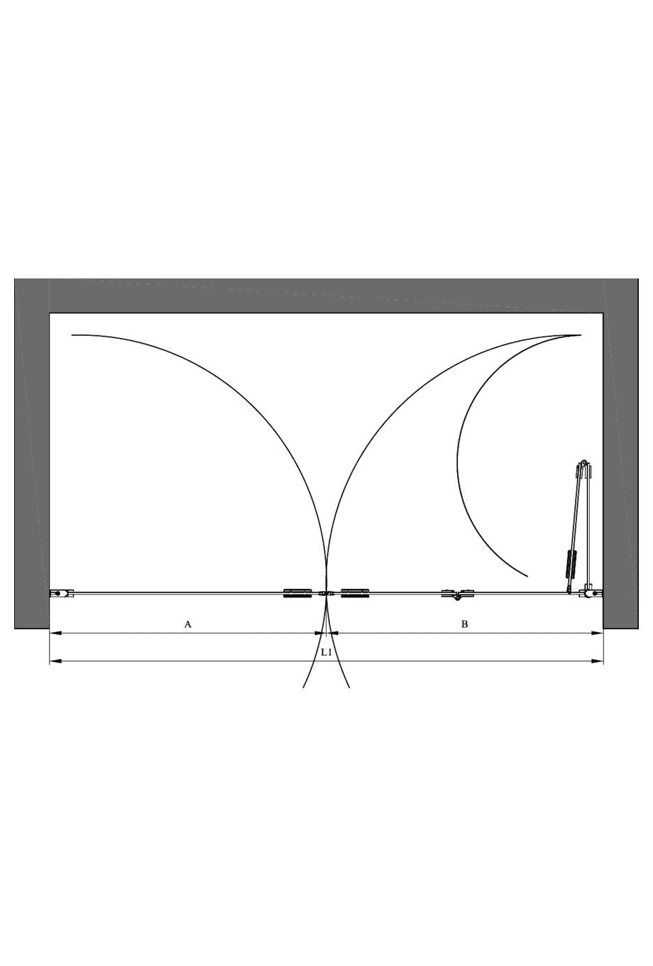 Alcove shower screen Hietakari Forma 322, hinged door + folding door – 2