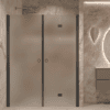 Alcove shower screen Hietakari Forma 322, black frame, satin frosted glass Alcove shower screen Hietakari Forma 322, black frame, satin frosted glass
