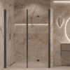 Alcove shower screen Hietakari Forma 322, black frame, super bright glass Alcove shower screen Hietakari Forma 322, black frame, super bright glass